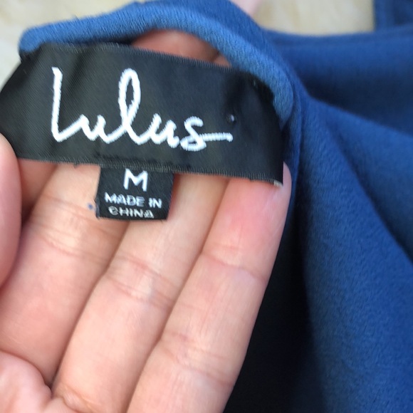 LULU’S blue ruffle copped tank. Size M - Picture 8 of 11